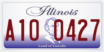 IL license plate A100427