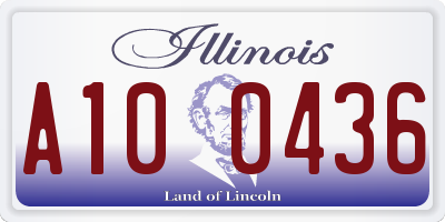 IL license plate A100436