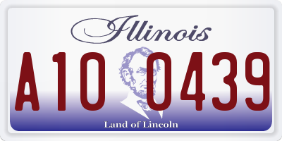 IL license plate A100439