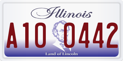 IL license plate A100442