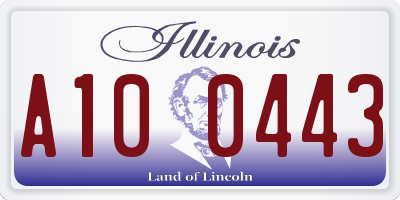IL license plate A100443