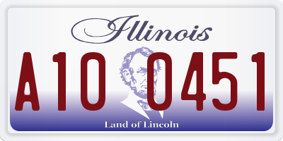 IL license plate A100451