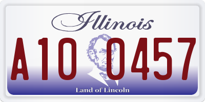 IL license plate A100457