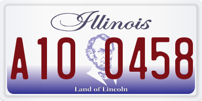 IL license plate A100458