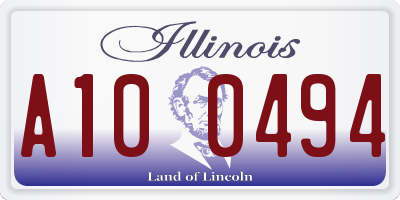 IL license plate A100494