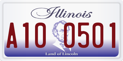 IL license plate A100501