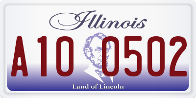IL license plate A100502