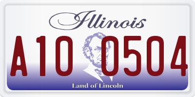 IL license plate A100504