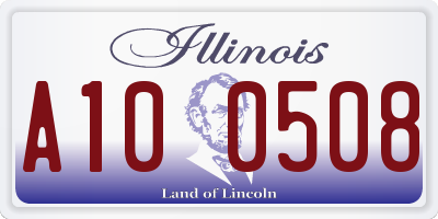 IL license plate A100508