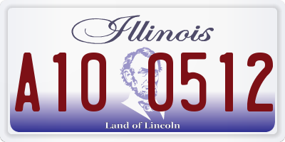 IL license plate A100512