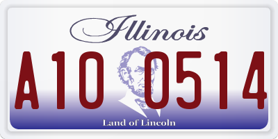 IL license plate A100514