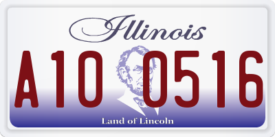 IL license plate A100516