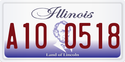 IL license plate A100518