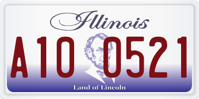 IL license plate A100521