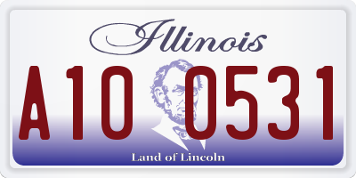 IL license plate A100531