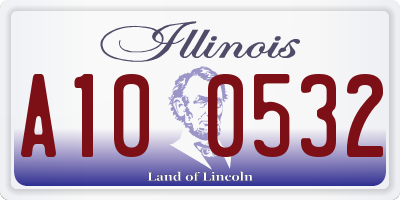 IL license plate A100532