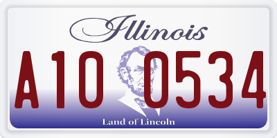 IL license plate A100534