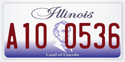 IL license plate A100536