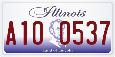 IL license plate A100537