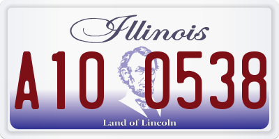 IL license plate A100538