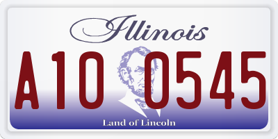 IL license plate A100545