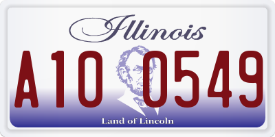 IL license plate A100549