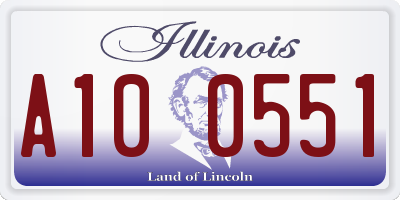 IL license plate A100551