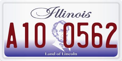 IL license plate A100562