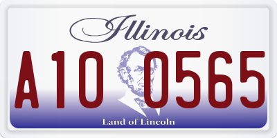 IL license plate A100565