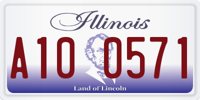 IL license plate A100571