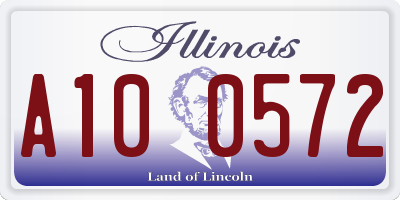 IL license plate A100572