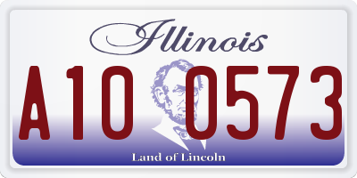 IL license plate A100573