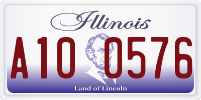 IL license plate A100576