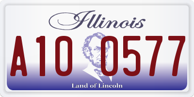 IL license plate A100577