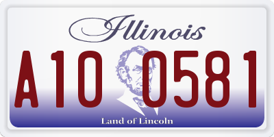 IL license plate A100581