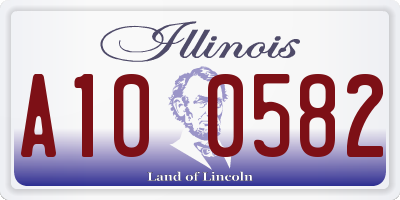 IL license plate A100582