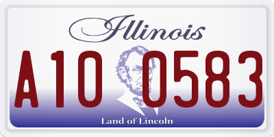 IL license plate A100583