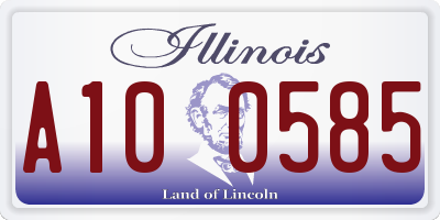 IL license plate A100585