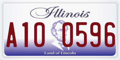 IL license plate A100596