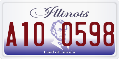 IL license plate A100598