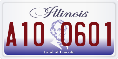 IL license plate A100601