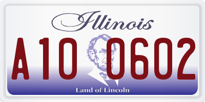 IL license plate A100602