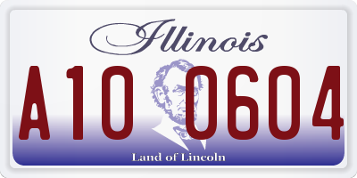 IL license plate A100604
