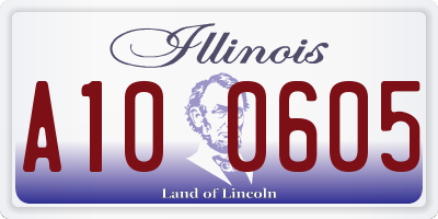 IL license plate A100605