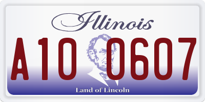 IL license plate A100607
