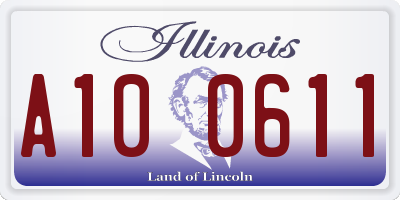 IL license plate A100611