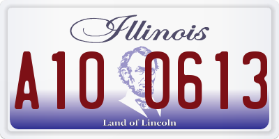 IL license plate A100613