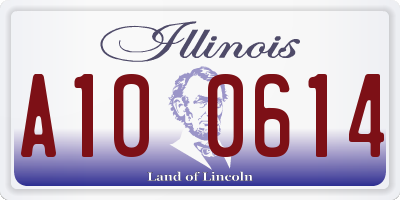 IL license plate A100614