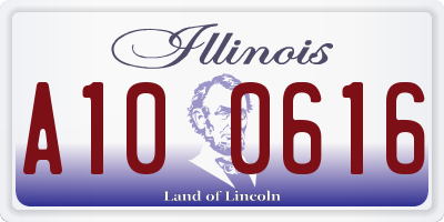 IL license plate A100616