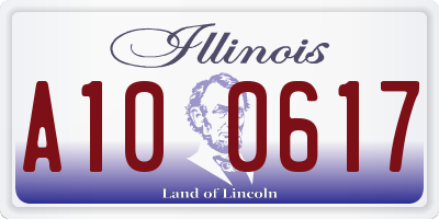 IL license plate A100617